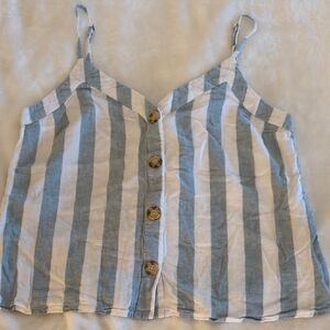 Abercrombie & Fitch Blue and White Striped Camisole
